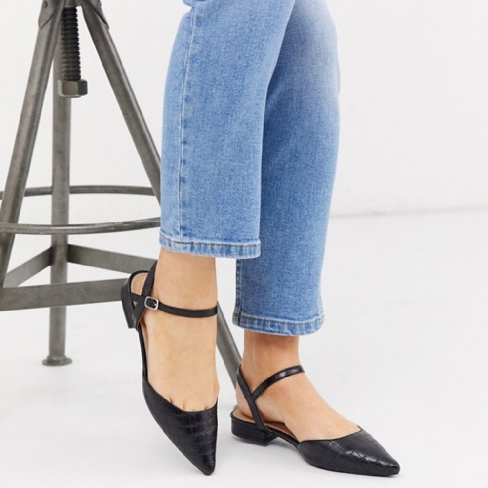 RAID Wide Fit Bonita flat shoes in black c…